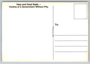 Canada’s Shame, Harp And Hood Seals Being Hunted, Vintage 1983 Protest Postcard - Imagen 1 de 2
