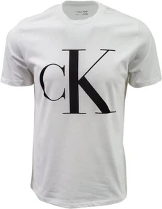 Calvin Klein Men's Relaxed Fit CK Logo Crew Neck Cotton T-Shirt, White, XL - Picture 1 of 3