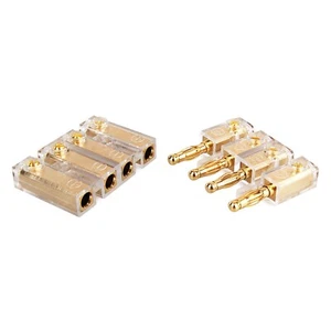 Conector banana de 4 vías conector de cable banana, dorado, hasta 4 mm² - Imagen 1 de 3