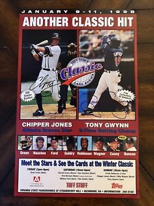 TONY GWYNN and CHIPPER JONES Signed Autographed Poster 11X17