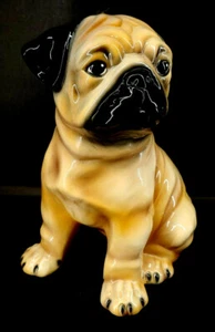 Intrada Capodimonte Hand Painted Pug Dog Ceramic Statue Figurine Italy u-12H - Picture 1 of 6