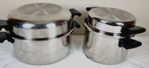 Amway Queen Cookware 1 x LGE 1 x MED Stainless Steel Saucepans + Made In USA - Picture 1 of 14