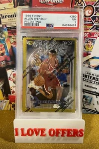 Topps Finest Allen Iverson 1996 novato herederos de oro raro #280 con revestimiento PSA 7 leer - Imagen 1 de 8