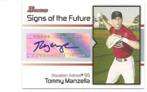 2008 Bowman Baseball *Zeichen der Zukunft* Tommy Manzella AUTO Karte #SOF-TM - Bild 1 von 1