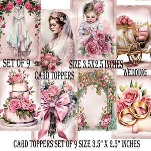 "Juego de 9 etiquetas de boda cuaderno de recortes favores de boda 3,5""x2,5" - Imagen 1 de 3