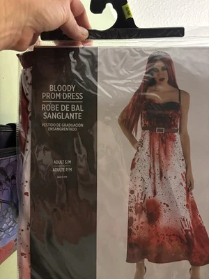 NIP Adult Women's S/M Bloody Prom Dress  Halloween Costume - Image 1 of 4