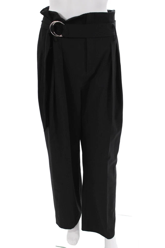 Pantalones de vestir IRO para mujer con hebilla de lana negra talla 40 Foto 1 de 4