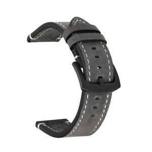 Cowhide Genuine Leather Watch Bands Wristwatch Straps Belt Watch Parts Grey 22mm - Picture 1 of 3