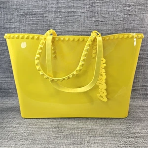 Borsa a mano Carmen Sol donna con borchie jumbo sfregate Seba tote bag gialla - Foto 1 di 13