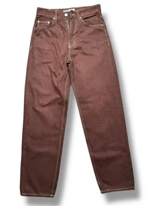 Bershka 90s Wide Leg Brown Jeans 34/28 VGC Y2K Style Same Day Shipping - Picture 1 of 12