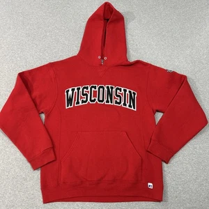 Wisconsin Badgers Hoodie Herren Medium rot Sweatshirt Russell Athletic bestickt - Bild 1 von 9