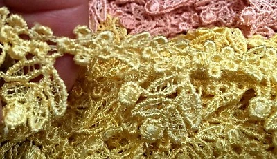 vintage venis petite lace 1 1/8" trim rayon 1yd made in USA - Image 1 of 4