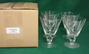 Fostoria CREST 6061 Water Goblets SET OF FOUR More Here MINT IN BOX - Picture 1 of 4