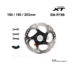 SHIMANO XT SM-RT86 Rotore Freno a Disco 6 Bulloni 160/180/203 Tecnologia Ice Point MTB - Foto 1 di 5