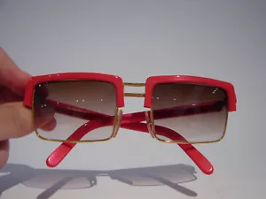 NOS Vintage 1980s Versace acant-garde red square sunglasses (Italy) - Picture 1 of 11