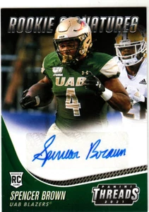 Chronicles Draft Football 2021 Panini Threads Spencer marrón autógrafo R/C  - Imagen 1 de 1