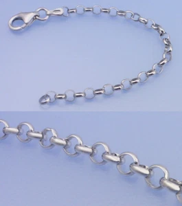 Echt 925 Silber Ketten verlängerung rhodiniert 10 cm Länge 3,2 mm rund Karabiner - Bild 1 von 1
