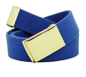 Build A Belt Kid's Gold Flip Top 1.25" Wide Buckle with Canvas Web Belt - Picture 1 of 24