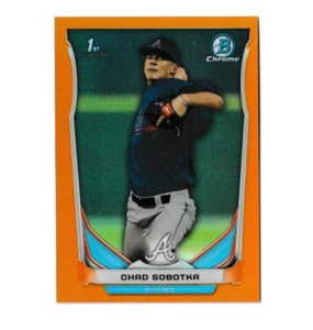 #D /25 CHAD SOBOTKA RC 2014 Bowman Draft Chrome ORANGE REFRACTOR Braves NR MINT - Picture 1 of 2