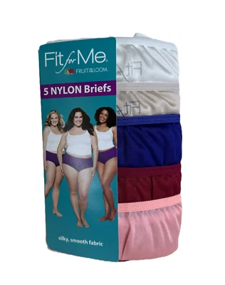 Fruit of the Loom Fit for Me Women's Nylon Briefs White/Tan/Blue/Red/Pink 13 - Image 1 of 3