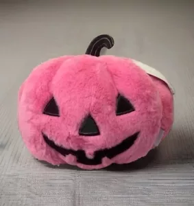 Cupcakes & Cashmere Halloween Pumpkin Pillow Pink Viral Jack-O-Lantern 12” X 14” - Picture 1 of 9