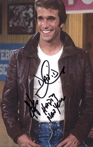 HENRY WINKLER HAND SIGNED 4x6 PHOTO+COA     HAPPY DAYS ACTOR    FONZ    TO DAVID Cover