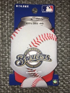 MILWAUKEE BREWERS MLB BASEBALL CAN COOLER COLLAPSIBLE INSULATED BOTTLE HOLDER - Picture 1 of 2