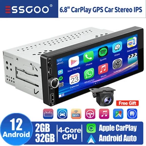 2G+32G Carplay Single 1 Din Android 12 Car Stereo Radio GPS WIFI BT Touch Screen - Picture 1 of 14