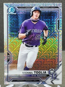 2021 Bowman Chrome Mojo Refractor Michael Toglia BCP185 Colorado Rockies - Picture 1 of 2