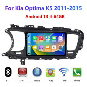 For Kia Optima K5 2011-15 Car Radio Stereo Carplay Android 13 4-64GB WIFI BT CAM