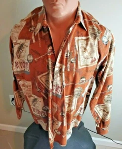 North River Outfitters Fishing Shirt Brown tan Button Down XL Bass Fishing  - Bild 1 von 10