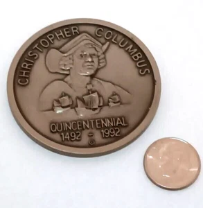 Vintage Gedenkmünze Christoph Kolumbus fünfhundertjähriges Jubiläum 1492-1992 - Bild 1 von 5