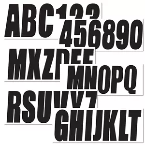 Black Alpha-Numeric Registration Identification Numbers Stickers Decals for Boat - Picture 1 of 7