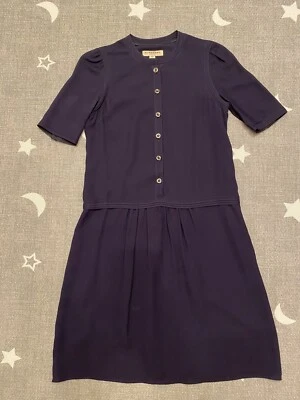 Burberry London Womens Size 4 Deep Aubergine Purple Chiffon Shirt Dress - Image 1 of 4