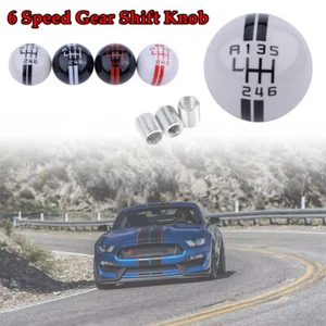 For ford Mustang Shelby GT 500 R1 6 Speed Gear Shift Knob Shifter Lever White - Picture 1 of 7