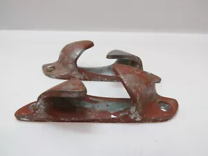 PAR DE CUÑAS RETRO DE 4+9/16 PULGADAS CROMADAS SOBRE BRONCE FAIRLEADS BARCO (D2C584C) - Imagen 1 de 5