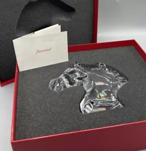 Baccarat Crystal Glass Figurine Horse Head Bust Sculpture France W/Box Mint! NIB - Picture 1 of 9