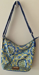 Caribbean Joe Floral Blue and Yellow Crossbody Bag Purse NWT - Picture 1 of 9