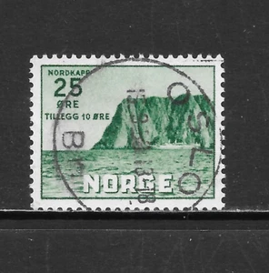 NORWAY SCOTT B59 USED VF - 1957 25o + 10o GREEN - NORTH CAPE TYPE OF 1930 - Picture 1 of 2