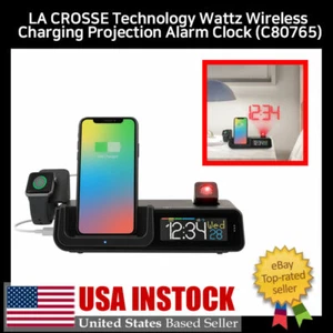 LA CROSSE Technology Wattz Wireless Charging Projection Alarm Clock (C80765) - Picture 1 of 7