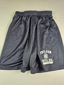 Trojan Phys. Ed Shorts Large Blue CAMS North Waist Unstretched 22" Length 16.5" - Picture 1 of 6