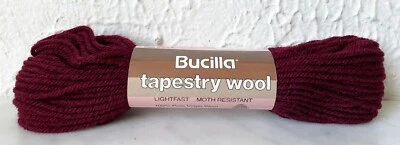 Vintage Bucilla Tapestry 100% Pure Virgin Wool Yarn - 1 Skein Burgundy #56 - Image 1 of 3