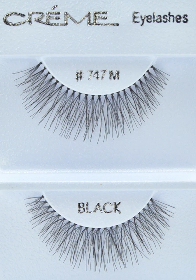 12 pares de pestañas en crema 100 % cabello humano #747M Foto 1 de 1