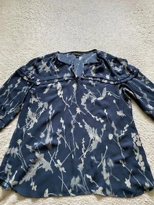 Blusa plisada floral de manga larga verde talla L Banana Republic para mujer - Imagen 1 de 12