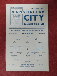 MANCHESTER CITY v PRESTON NE | 1963/1964 | FA YOUTH CUP R3 | 13 JAN 1964 - Picture 1 of 2