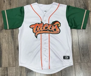 Fresno Grizzlies Tacos OT Sports MILB Large White Baseball Jersey - Picture 1 of 6