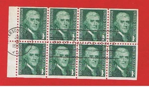 #1278a VF used FDI bklt pane of 8 Jefferson Free S/H - Picture 1 of 1