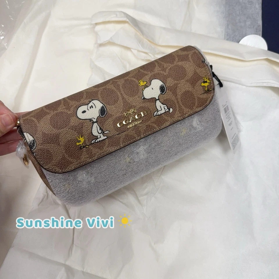 Coach X Peanuts Hailey Flap Bag Snoopy with Tags CBJ73