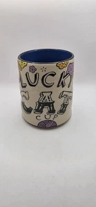 Lucky Cat The Bowl Maker, Cary Lane Cat Knitting Art Pottery Ceramic Cup - Picture 1 of 6