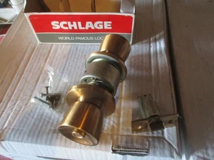 Neu NOS Türschloss Sichtschutz Schlage # A40S/Satin Bronze Classic 2-3/4" Backset - Bild 1 von 1